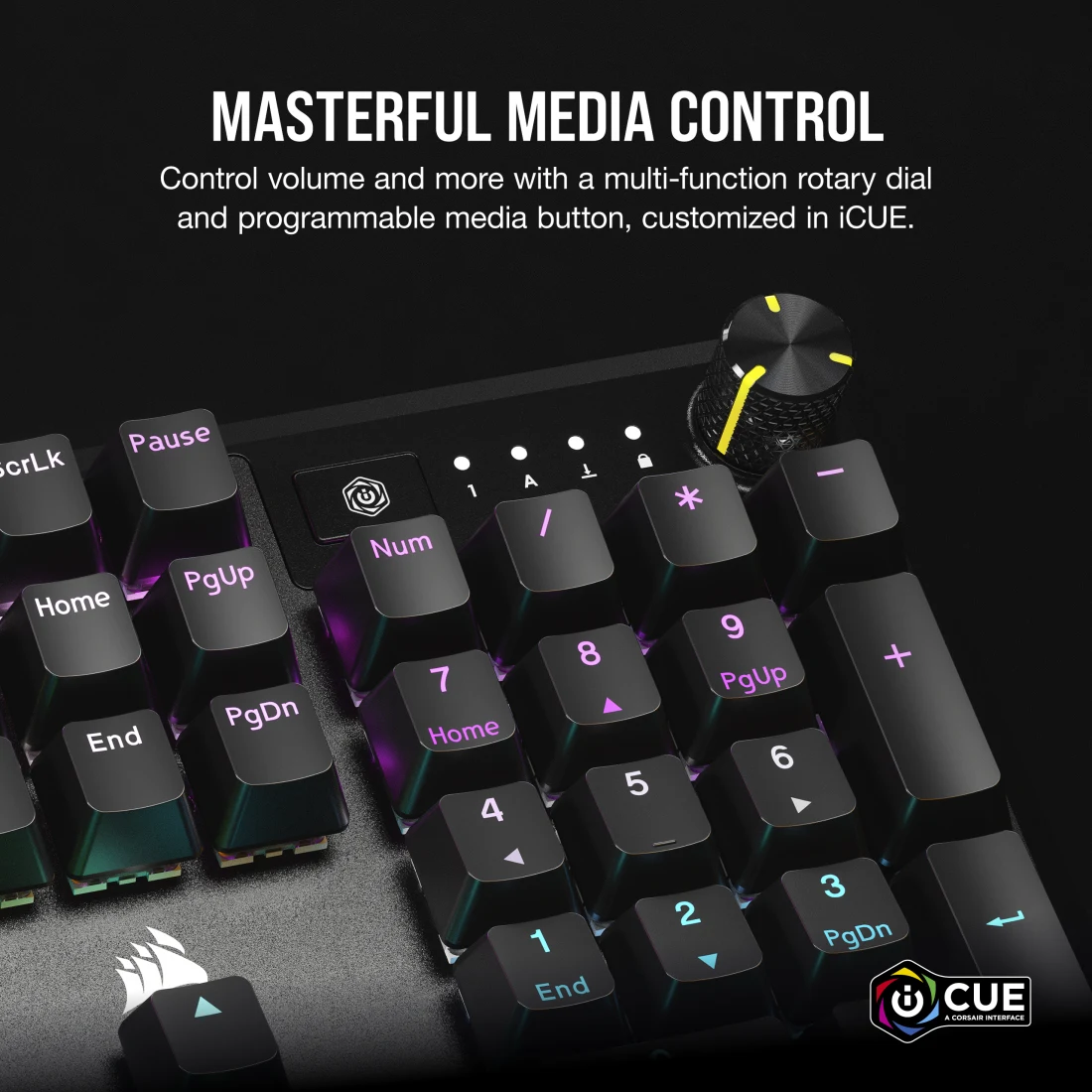 K70 CORE RGB Mechanical Gaming Keyboard — Black - Thumbnail 3