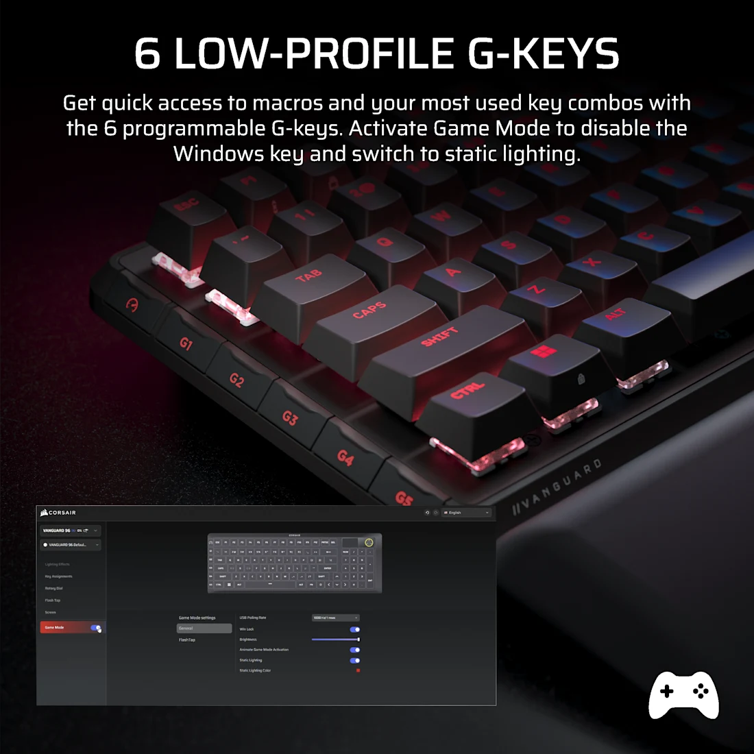 Corsair VANGUARD PRO Gaming Keyboard - Thumbnail 4