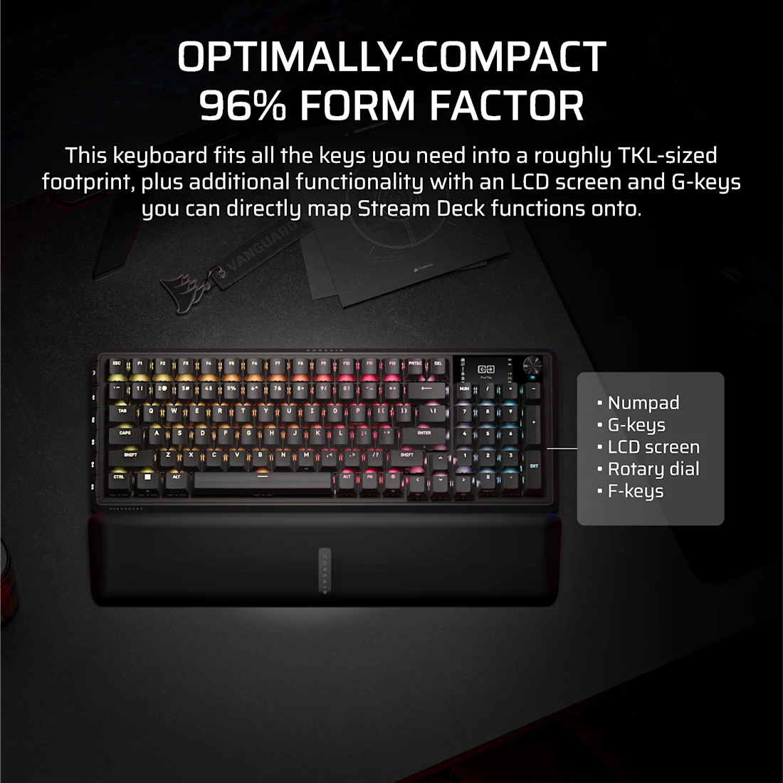 Corsair VANGUARD 96 Wireless Mechanical Keyboard - Thumbnail 4