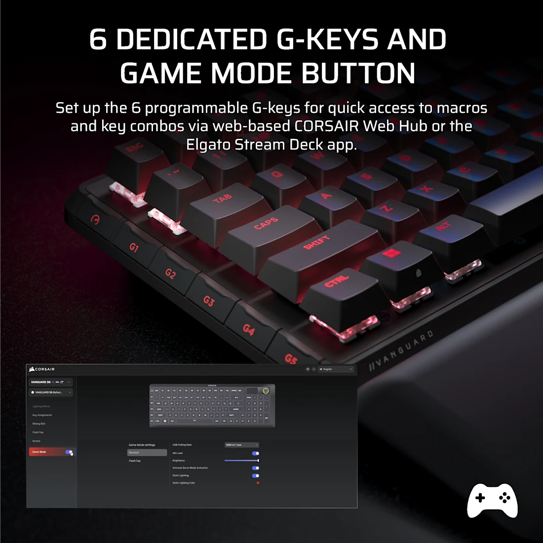 VANGUARD 96 WIRELESS Mechanical Gaming Keyboard - Thumbnail 5