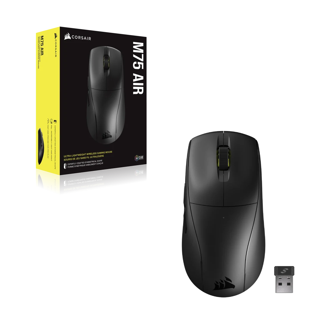 M75 AIR WIRELESS Ultra-Lightweight Gaming Mouse – Black - Thumbnail 2