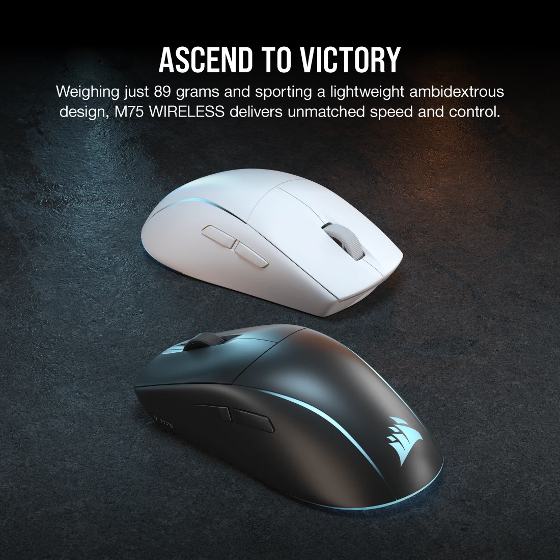 M75 WIRELESS Lightweight RGB Gaming Mouse, Black (AP)