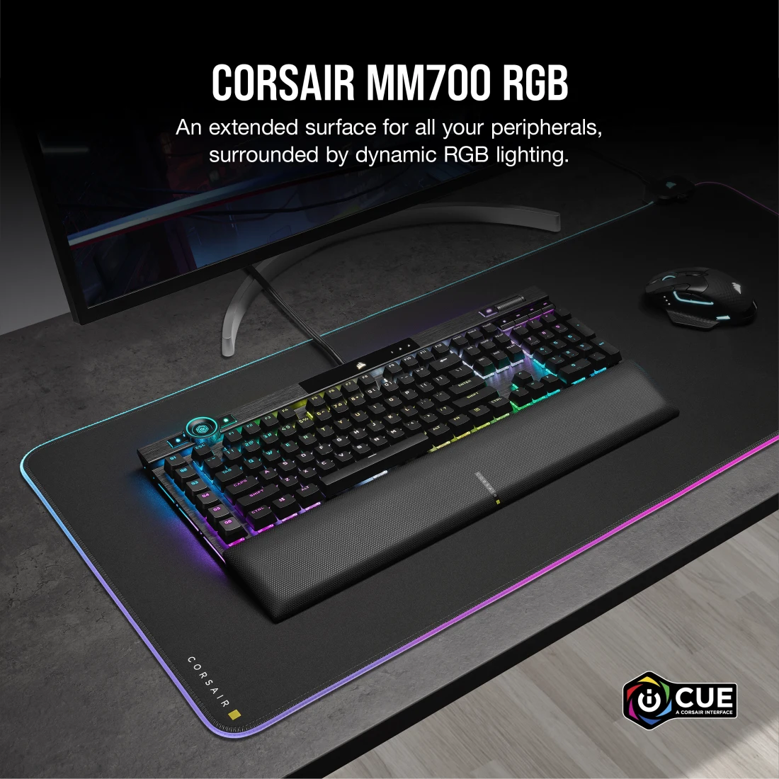 Corsair MM700 RGB Extended Cloth Gaming Mouse Pad - Thumbnail 2