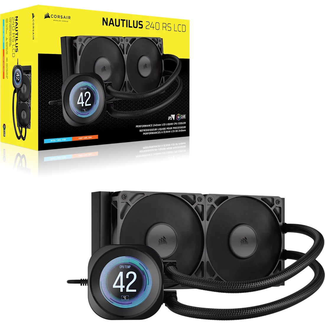 Refrigerador líquido para CPU NAUTILUS 240 RS con pantalla LCD