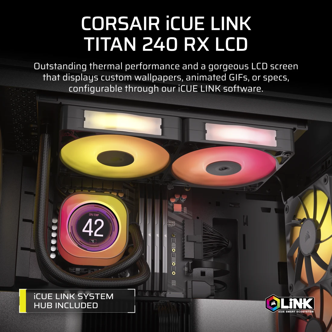 iCUE LINK TITAN 240 RX LCD Liquid CPU Cooler