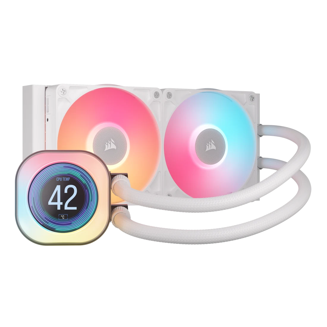 iCUE LINK TITAN 240 RX LCD Liquid CPU Cooler - White