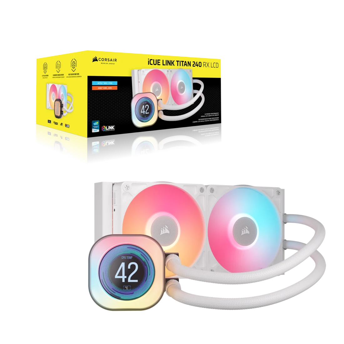 iCUE LINK TITAN 240 RX LCD Liquid CPU Cooler - Thumbnail 5