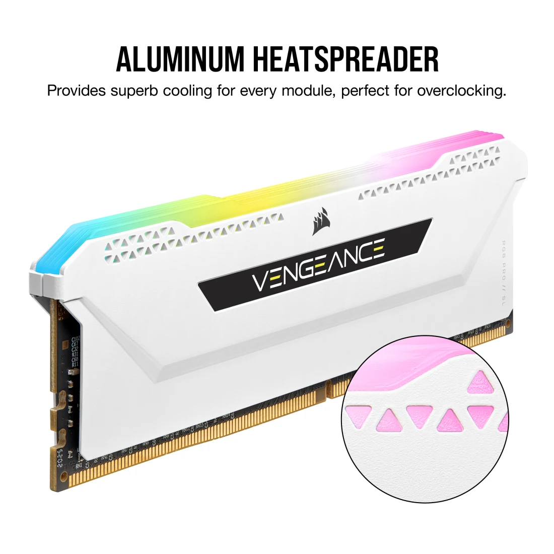 VENGEANCE RGB PRO SL 32GB (2x16GB) DDR4 DRAM 3600MHz C18 Memory Kit – White
