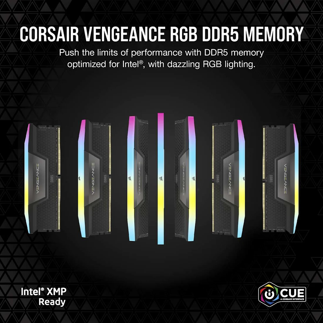 VENGEANCE® RGB 96GB (2x48GB) DDR5 DRAM 5200MT/s CL38 Memory Kit — Black