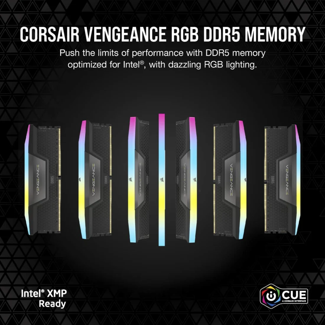 VENGEANCE® RGB 96GB (2x48GB) DDR5 DRAM 5600MT/s CL40 Memory Kit — Black