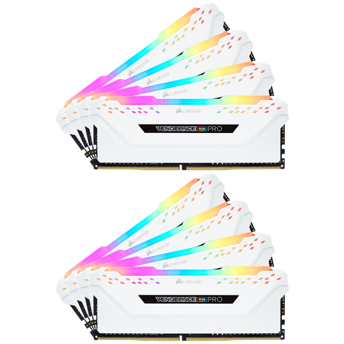 VENGEANCE RGB PRO 64GB (8 x 8GB) DDR4 DRAM 3200MHz C16 Memory Kit — White - Thumbnail 5