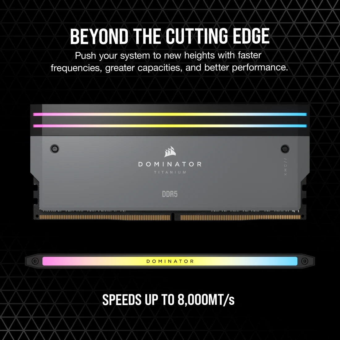 DOMINATOR® TITANIUM RGB 64GB (2x32GB) DDR5 DRAM 6000MT/s CL30 AMD EXPO & Intel XMP Memory Kit — Grey