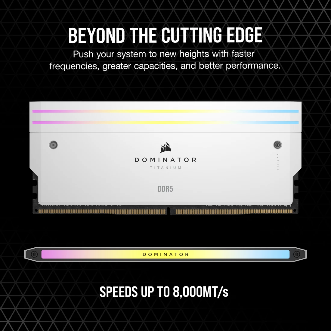 DOMINATOR® TITANIUM RGB 96GB (2x48GB) DDR5 DRAM 6600MT/s CL32 Intel XMP Memory Kit — White