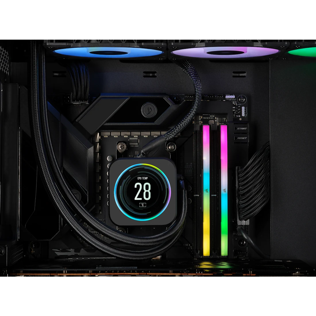 VENGEANCE® RGB 96GB (2x48GB) DDR5 DRAM 6000MT/s CL36 AMD EXPO & Intel XMP Memory Kit