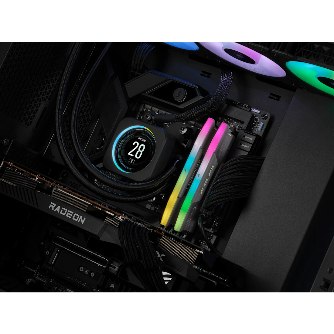 VENGEANCE® RGB 96GB (2x48GB) DDR5 DRAM 6000MT/s CL36 AMD EXPO & Intel XMP Memory Kit
