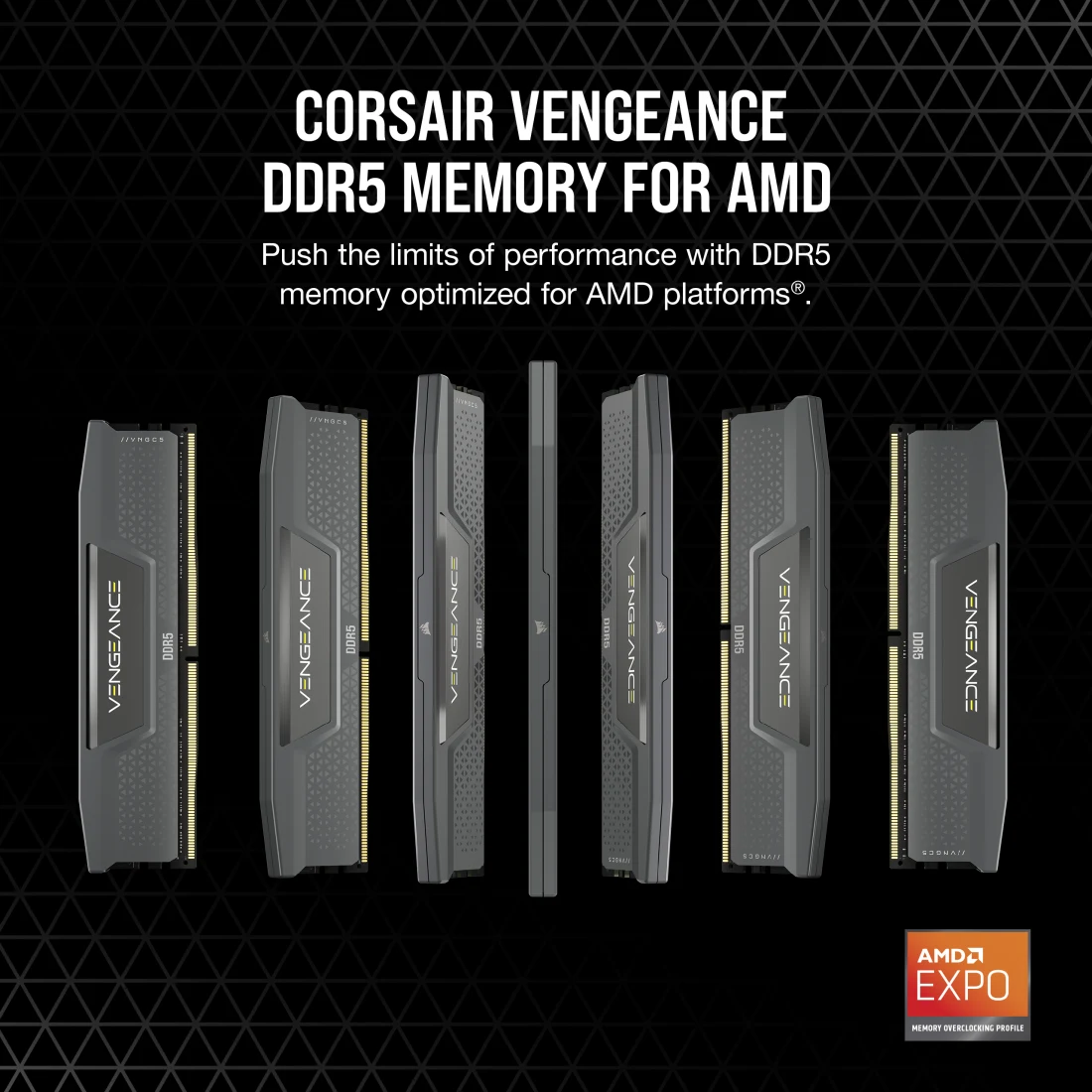 VENGEANCE® 16GB (1x16GB) DDR5 DRAM 6000MT/s CL36 AMD EXPO & Intel XMP Memory Kit