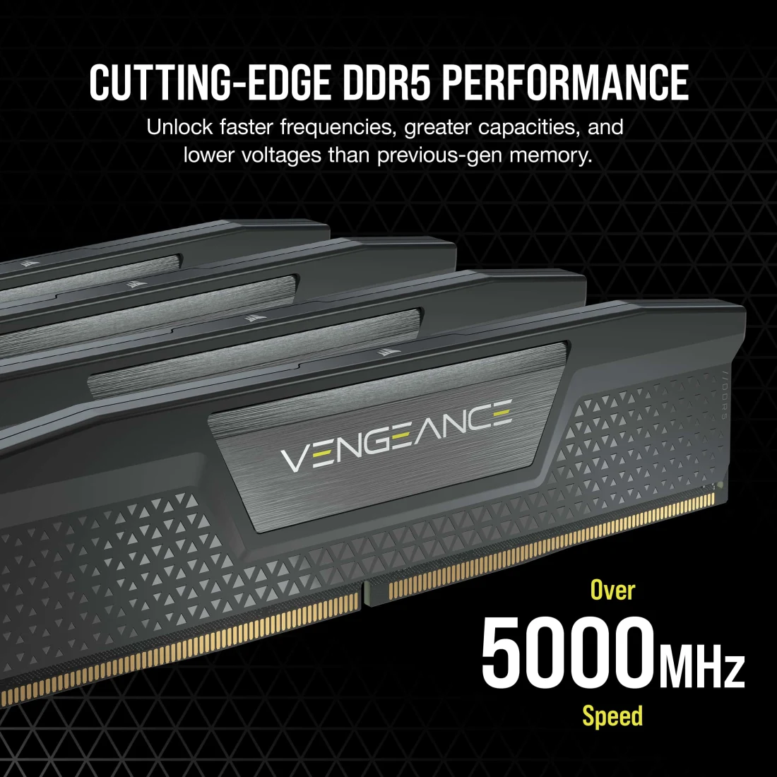 Kit de memoria VENGEANCE® de 16 GB (1x16 GB) DDR5 DRAM de hasta 5200 MT/s CL40 — Negro