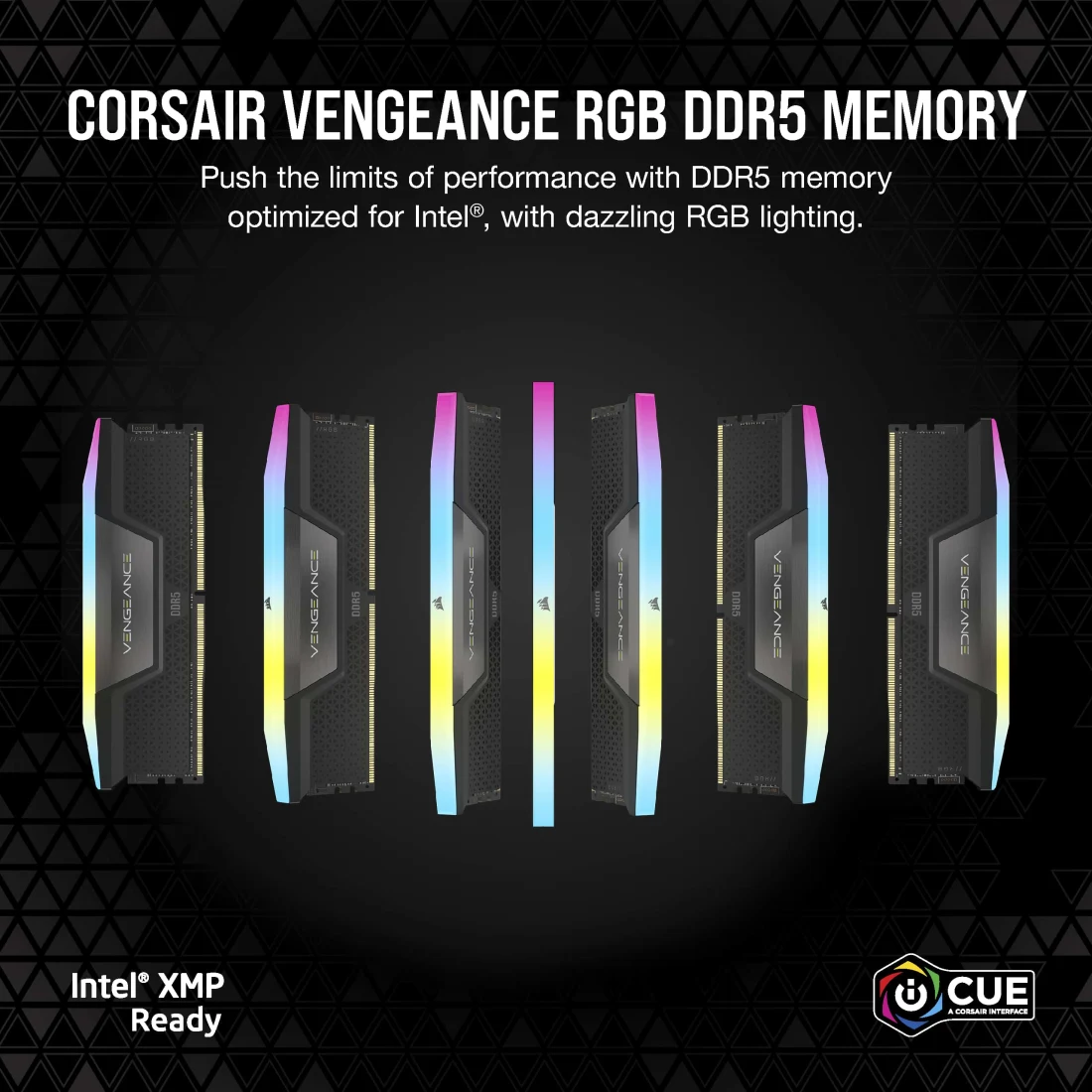 VENGEANCE® RGB 64GB (2x32GB) DDR5 DRAM 6000MT/s CL40 Memory Kit — Black