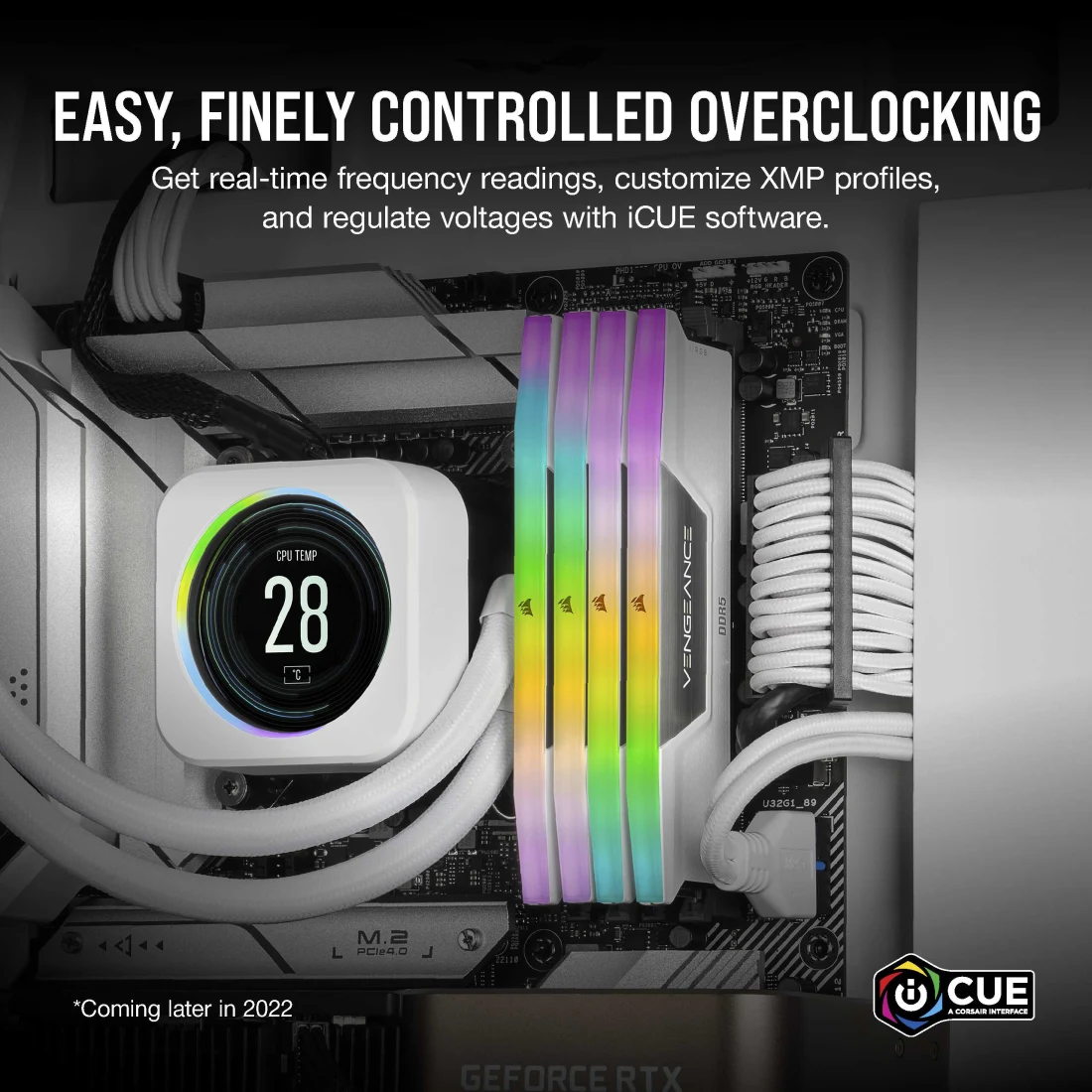 VENGEANCE® RGB 32GB (2x16GB) DDR5 DRAM 6000MT/s CL36 Memory Kit — White