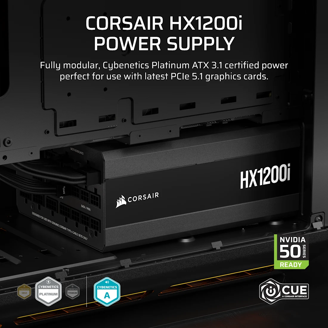 HX1200i Fully Modular Ultra-Low Noise Platinum ATX 1200 Watt PC Power Supply