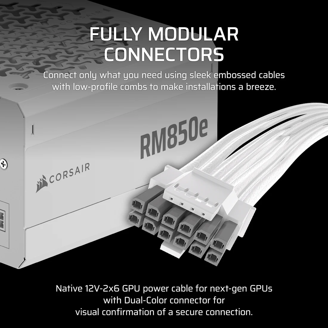 RMe Series™ RM850e - Fully Modular Low-Noise ATX Power Supply - White (WW)