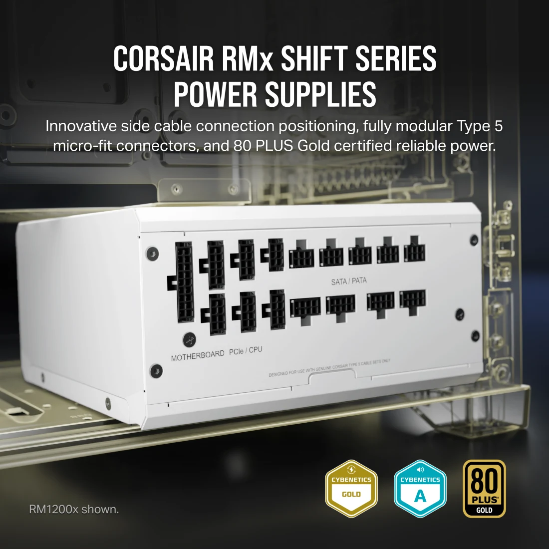 RM1000x SHIFT 80 PLUS Gold Fully Modular ATX Power Supply - White