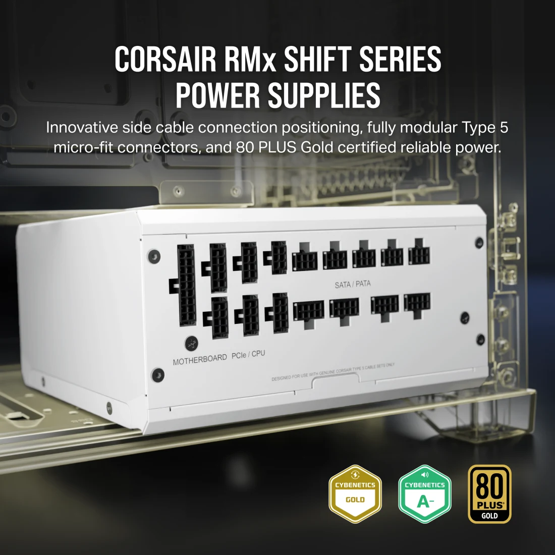 Buy Shop Corsair RM1200x Shift Gold ATX 3.1 Fully Modular White