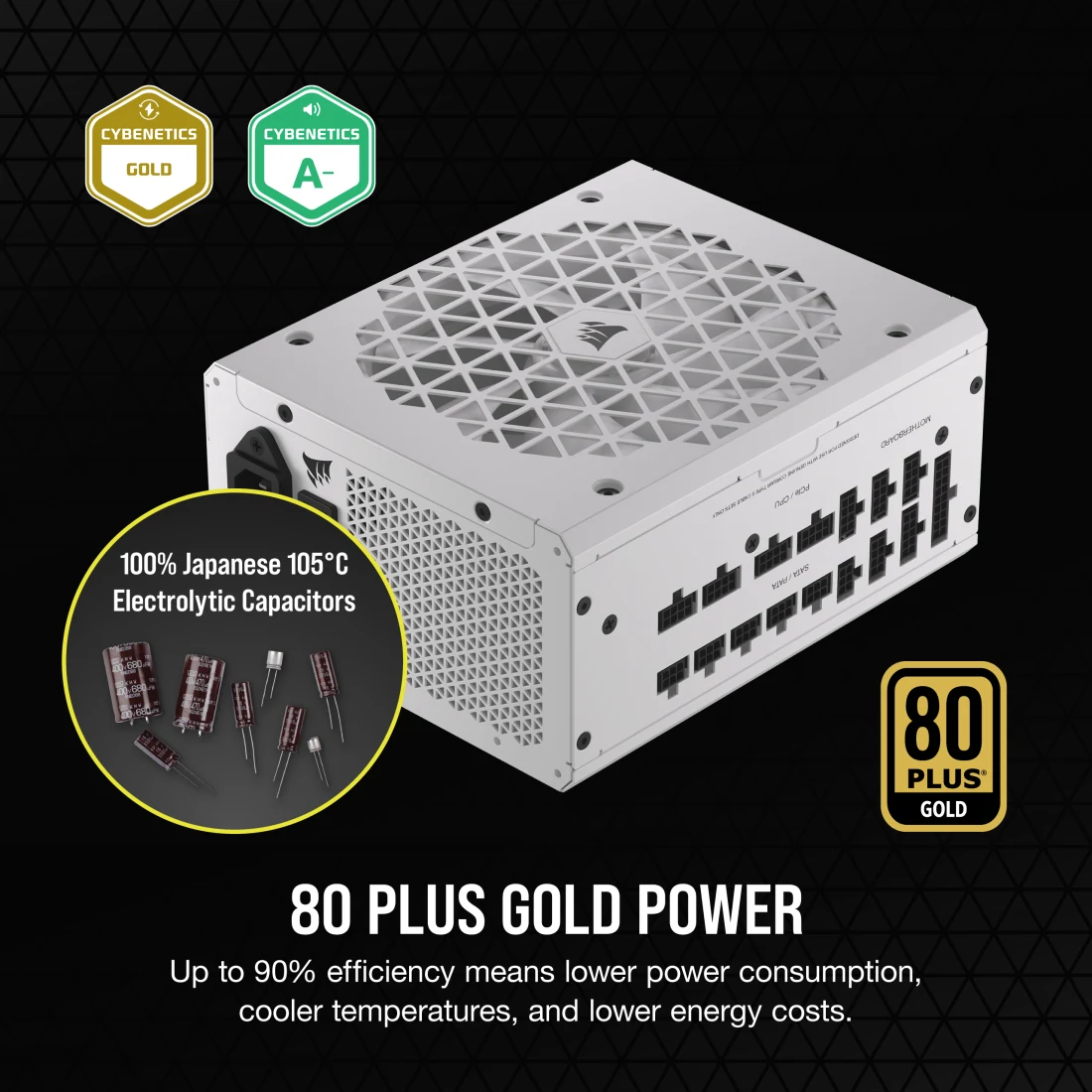 RM1200x SHIFT 80 PLUS Gold Fully Modular ATX Power Supply - White