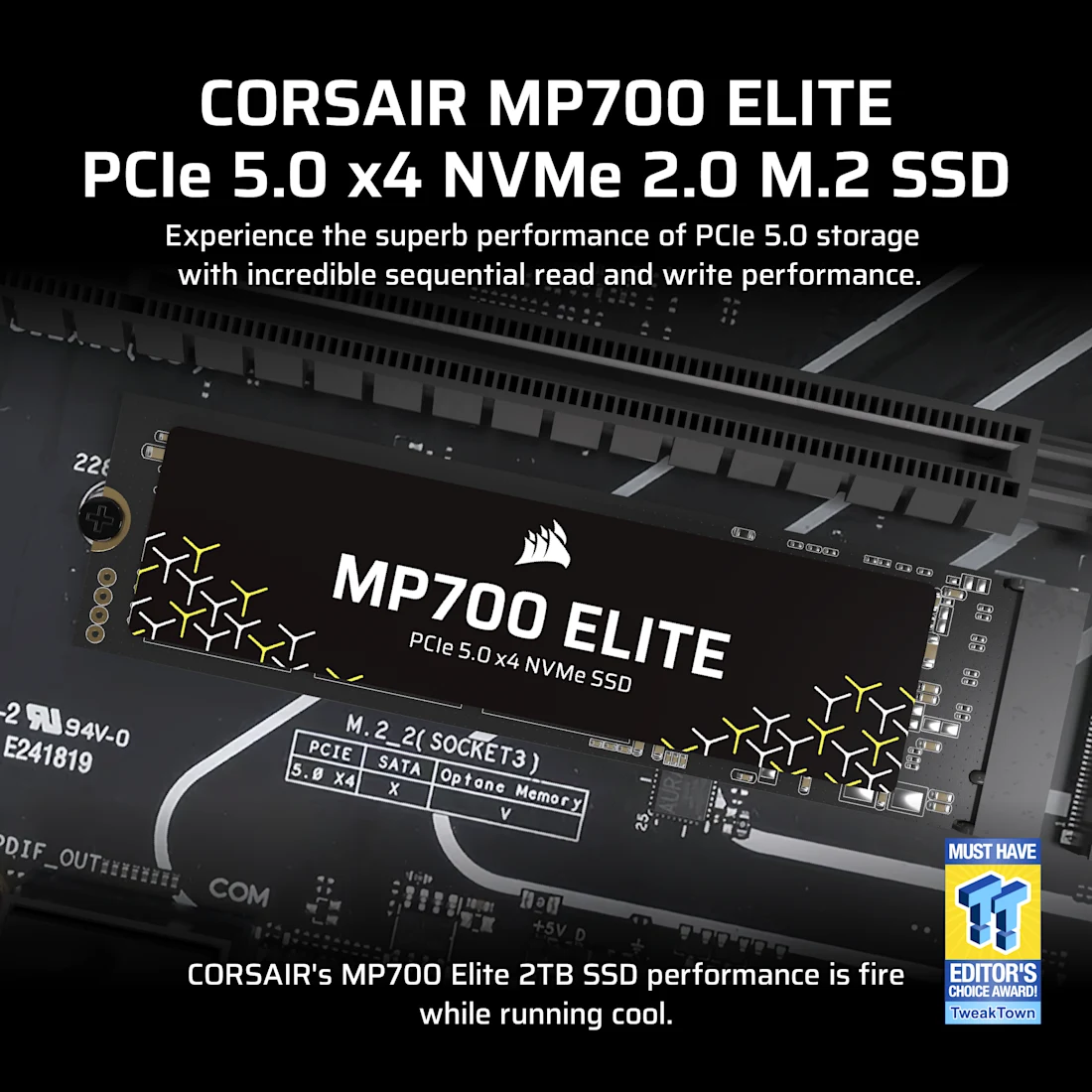 MP700 ELITE 1TB PCIe 5.0 (Gen 5) x4 NVMe M.2 SSD