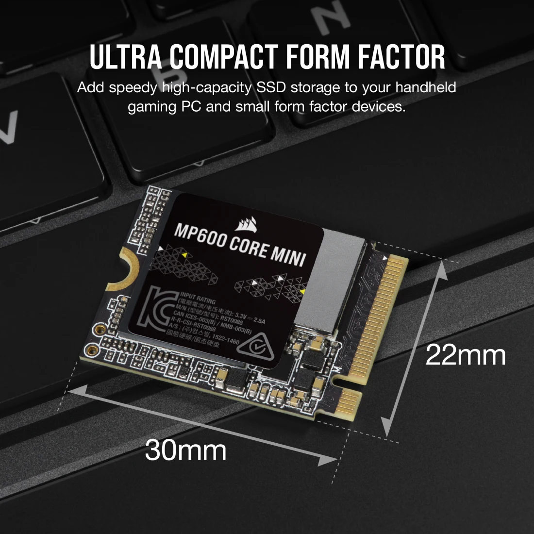 CORSAIR MP600 CORE MINI 2TB PCIe 4.0 NVMe M.2 SSD - Thumbnail 5