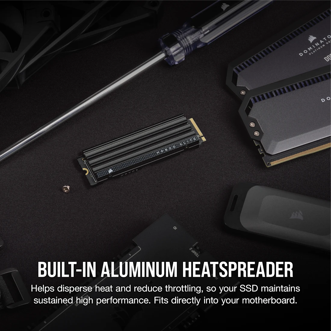 Corsair MP600 ELITE 1TB PCIe Gen4 x4 NVMe M.2 SSD - Thumbnail 3