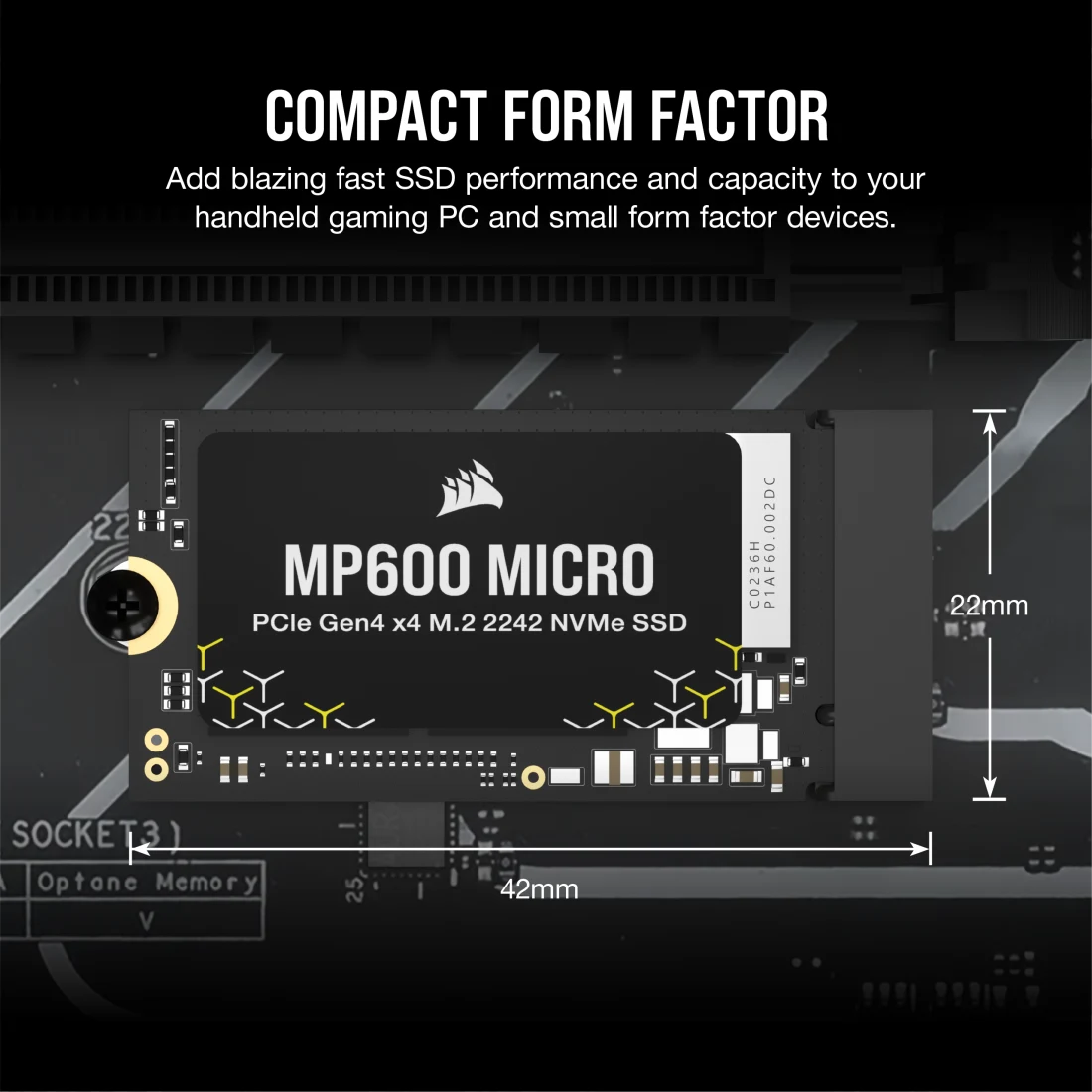 MP600 MICRO 1TB PCIe 4.0 (Gen4) x4 NVMe M.2 2242 SSD