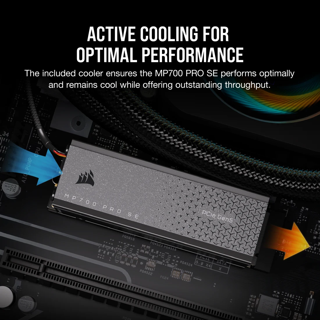 Corsair MP700 PRO SE with Air Cooler 2TB PCIe 5.0 NVMe M.2 SSD - Thumbnail 4