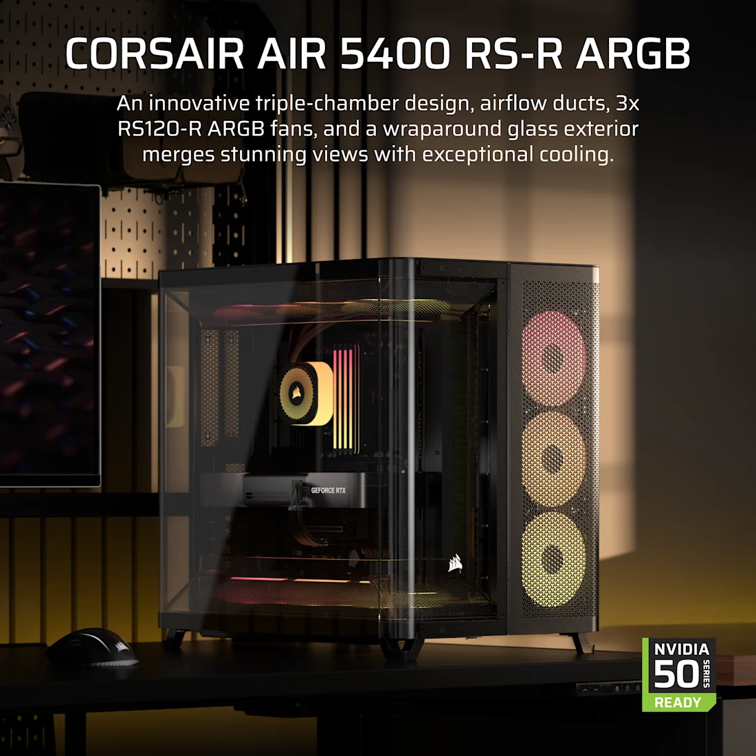 AIR 5400 RS-R ARGB Triple Chamber Mid-Tower PC Case