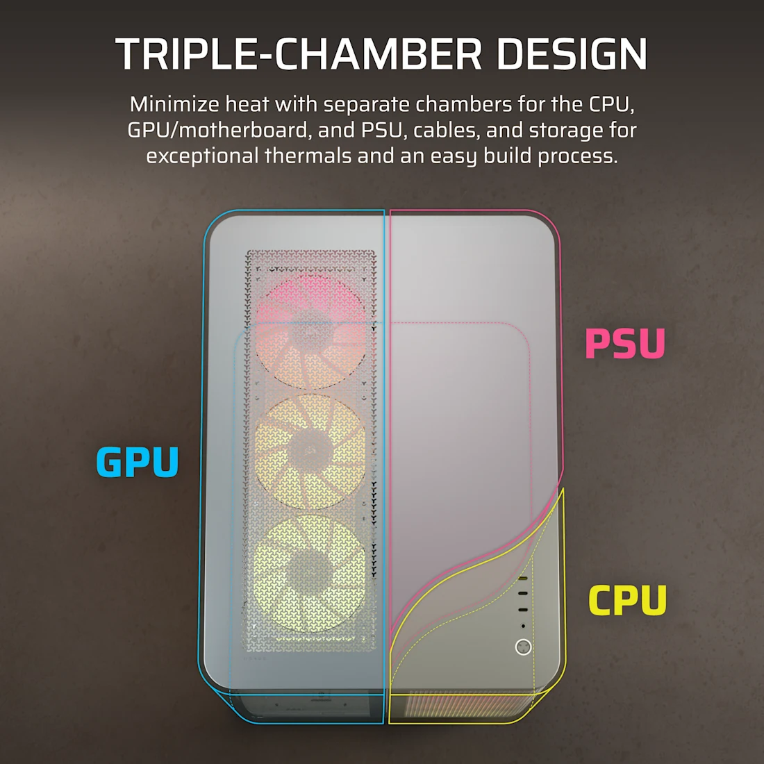 AIR 5400 RS-R ARGB Triple Chamber Mid-Tower PC Case - White