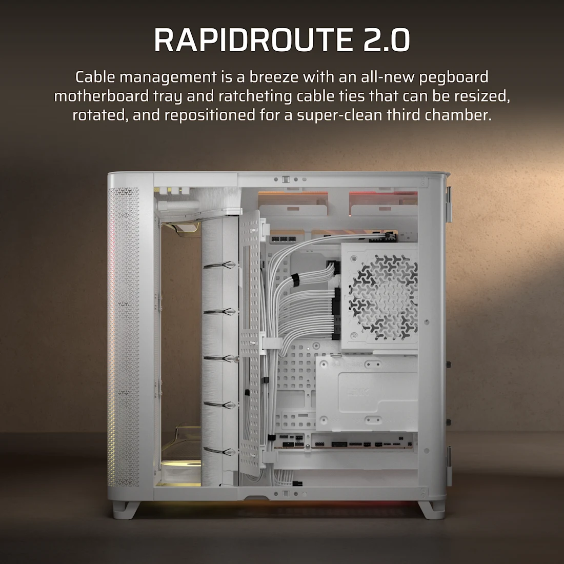 AIR 5400 RS-R ARGB Triple Chamber Mid-Tower PC Case - White