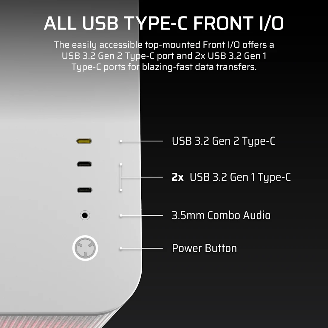 AIR 5400 RS-R ARGB Triple Chamber Mid-Tower PC Case - White