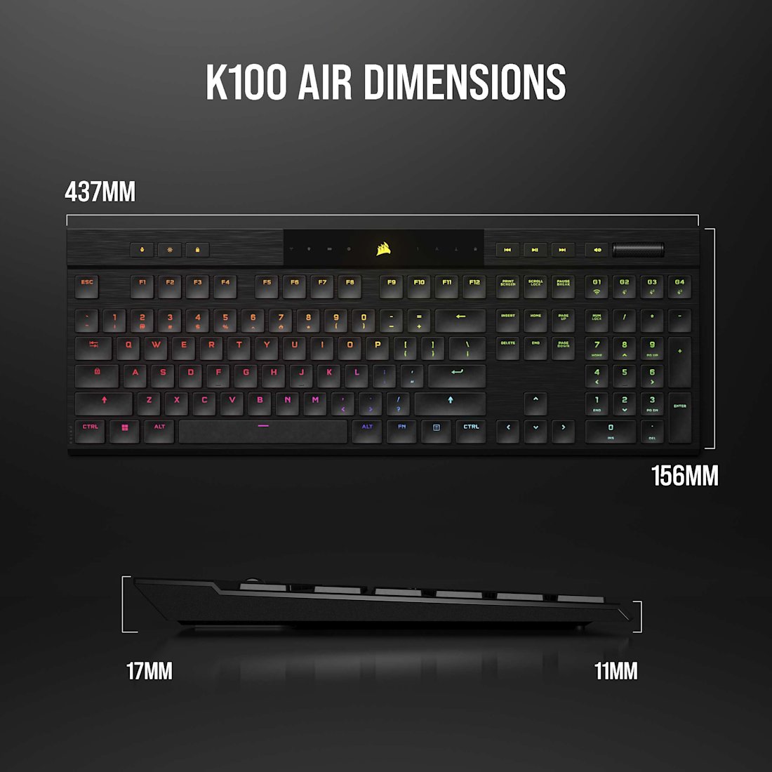 Corsair K100 Air Wireless Keyboard - Thumbnail 3