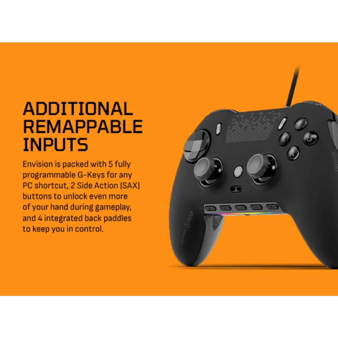 SCUF ENVISION Wired Gaming Controller for PC – Black (Revival Series)