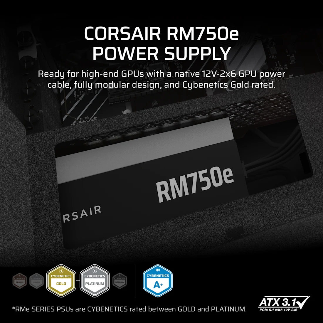RMe Series RM750e Fully Modular Low-Noise ATX Power Supply (IN)