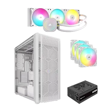 9000D Airflow TG White All-in-One Bundle
