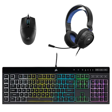 K55 Keyboard, HS35v2 Headset, KATAR PRO Mouse - 3 Pc Gaming Bundle (Revival Series)