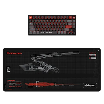 K65 Plus Keyboard and MM400 Mouse Pad CORSAIR x Cyberpunk 2077: Arasaka Edition