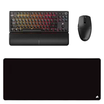 K70 Core TKL Keyboard, M55 Mouse, MM350 Mousepad - Wireless Gaming Bundle