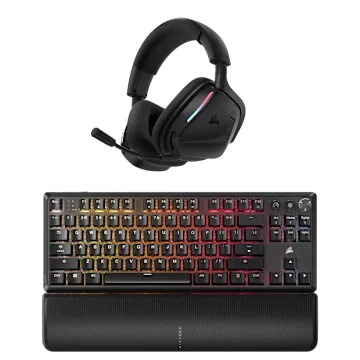 K70 Core TKL Keyboard and Voidv2 Headset Wireless Gaming Bundle
