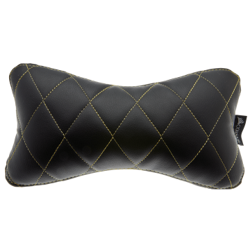 T1 RACE Head/Neck Cushion, Black with Yellow Stitching