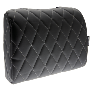 T1 RACE Lumbar Cushion, Black with White Stitching