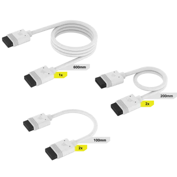iCUE LINK Cable Kit with Straight connectors, White