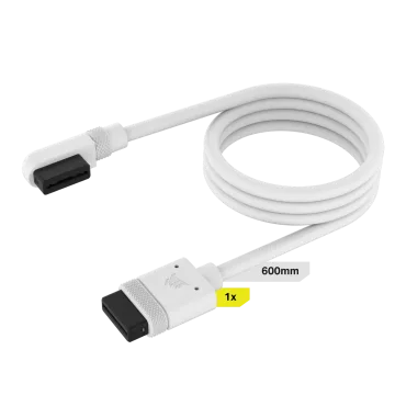 iCUE LINK Cable, 1x 600mm with Straight/Slim 90° connectors, White