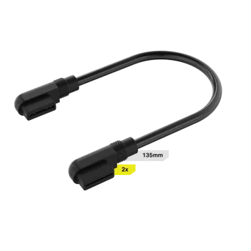 iCUE LINK Cable, 2x 135mm with Slim 90° connectors, Black